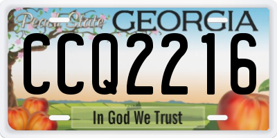 GA license plate CCQ2216