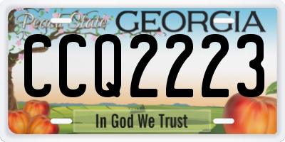 GA license plate CCQ2223