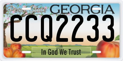 GA license plate CCQ2233