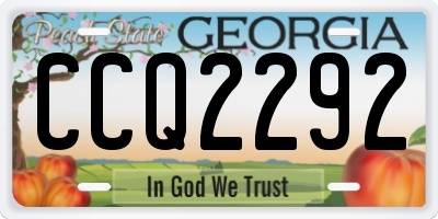 GA license plate CCQ2292