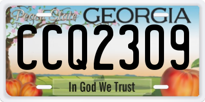 GA license plate CCQ2309