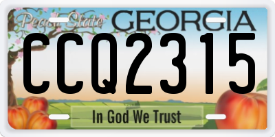 GA license plate CCQ2315