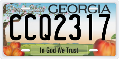 GA license plate CCQ2317