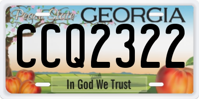 GA license plate CCQ2322