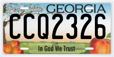 GA license plate CCQ2326