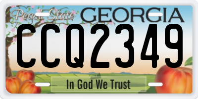 GA license plate CCQ2349