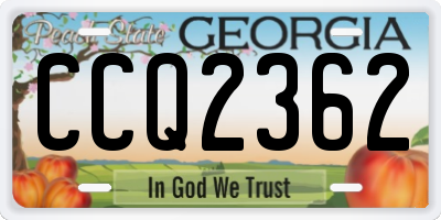 GA license plate CCQ2362