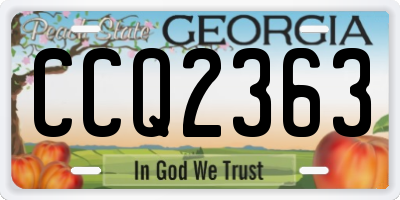 GA license plate CCQ2363
