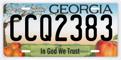 GA license plate CCQ2383