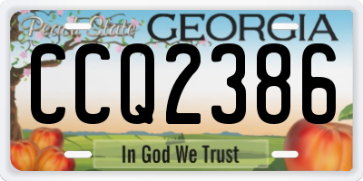 GA license plate CCQ2386