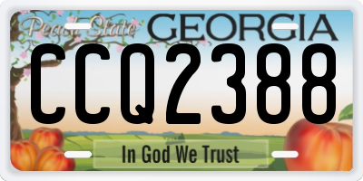GA license plate CCQ2388