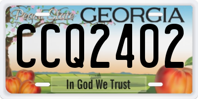 GA license plate CCQ2402