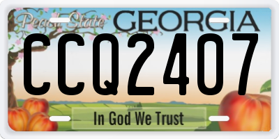GA license plate CCQ2407