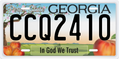 GA license plate CCQ2410