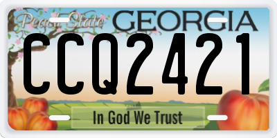 GA license plate CCQ2421
