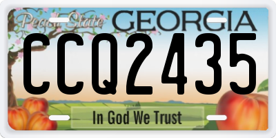 GA license plate CCQ2435