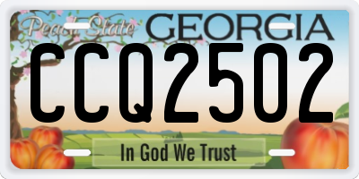 GA license plate CCQ2502