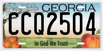 GA license plate CCQ2504