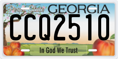 GA license plate CCQ2510