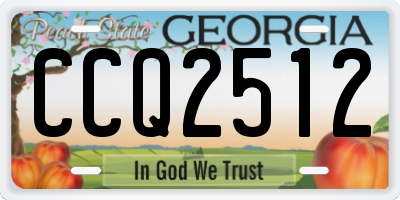 GA license plate CCQ2512