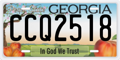 GA license plate CCQ2518