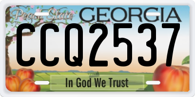 GA license plate CCQ2537