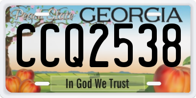 GA license plate CCQ2538