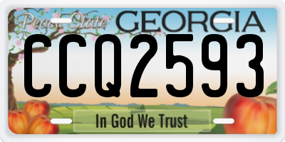 GA license plate CCQ2593