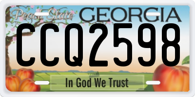 GA license plate CCQ2598