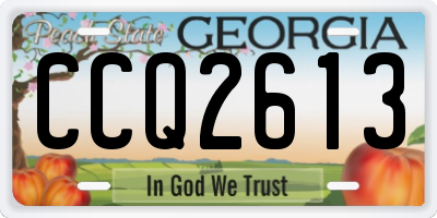 GA license plate CCQ2613