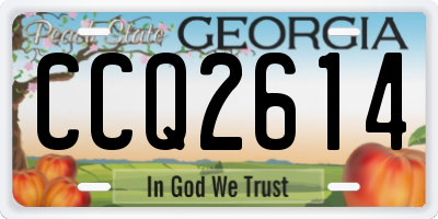 GA license plate CCQ2614