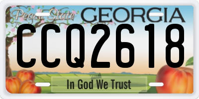 GA license plate CCQ2618