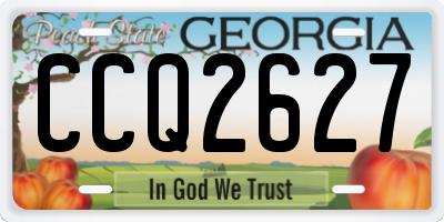 GA license plate CCQ2627