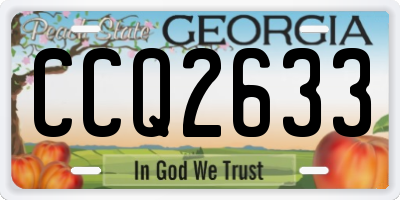 GA license plate CCQ2633