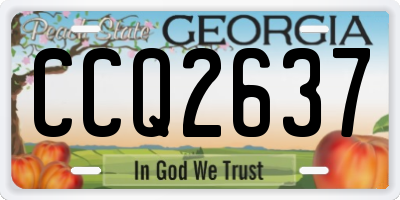 GA license plate CCQ2637