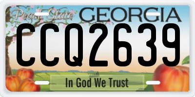GA license plate CCQ2639