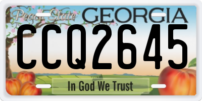 GA license plate CCQ2645