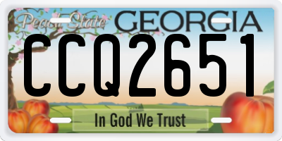 GA license plate CCQ2651