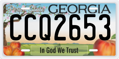 GA license plate CCQ2653