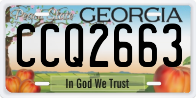 GA license plate CCQ2663