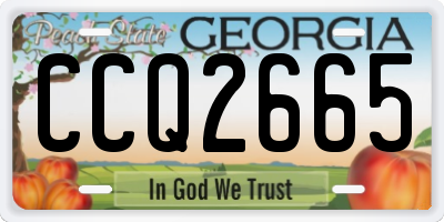 GA license plate CCQ2665