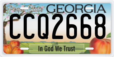 GA license plate CCQ2668