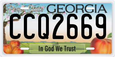 GA license plate CCQ2669
