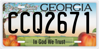 GA license plate CCQ2671