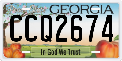 GA license plate CCQ2674