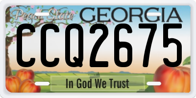 GA license plate CCQ2675