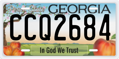 GA license plate CCQ2684