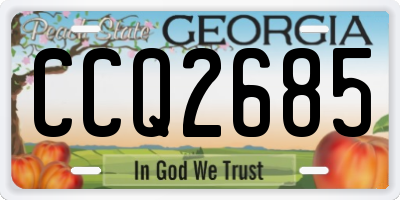 GA license plate CCQ2685