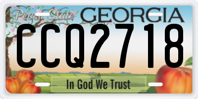 GA license plate CCQ2718