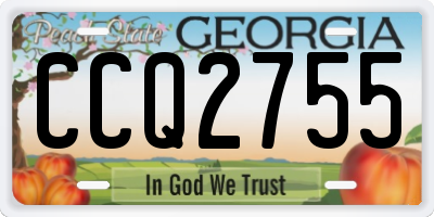 GA license plate CCQ2755